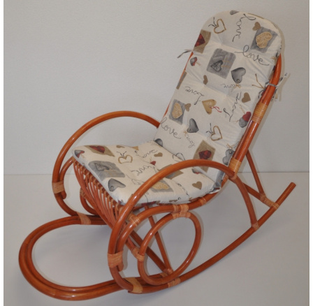 Polstr UNI na houpací křeslo motiv srdce Love Polstr UNI na houpací křeslo motiv srdce Love