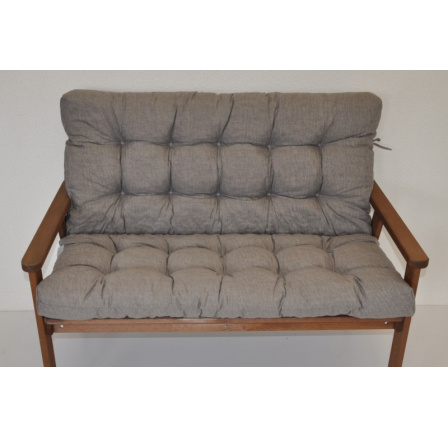 Polstr na zahradní lavici - látka šedý melír