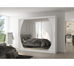 Posuvná skříň se zrcadlem CAMBE 250 Bílá+Bílá