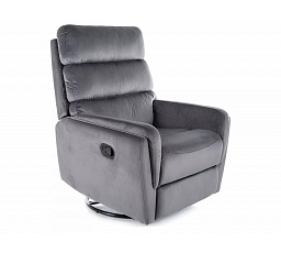 Polohovací otočné křeslo ARGOS VELVET, Šedý Bluvel 14