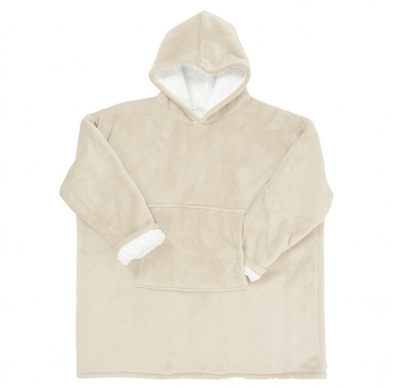 Zateplená mikina / snuddie s kapsou béžová