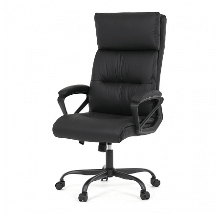 Kancelářské křeslo, houpací mechanismus, černá ekokůže, KA-Y346 BK