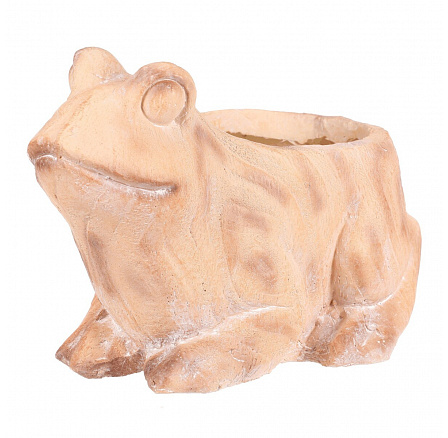 Žába - obal na květiny, magnesium, imitace dřeva