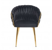 Sametová židle černá - zlatý rám K7-FX G