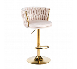 Barová židle H4-FX, béžová / zlatá - skladem 1 kus