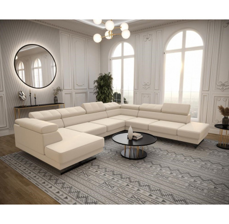 Rohová sedací souprava EMPORIO MAX II 300X350X180 - pravá, béžová