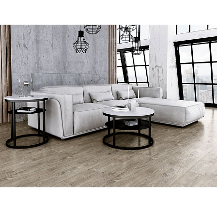 Kulatý konferenční stolek Glamour - v různých barvách - Světlý beton, Černý mat