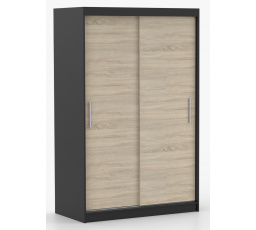 Šatní skříň NOEMI 04, Černá/Dub Sonoma