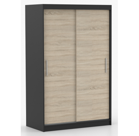 Šatní skříň NOEMI 04, Černá/Dub Sonoma