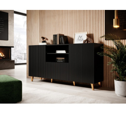 Komoda PAFOS 150 2D1S, černá mat