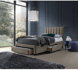 GRACE 120 postel se zásuvkami béžový samet (3p=1ks)