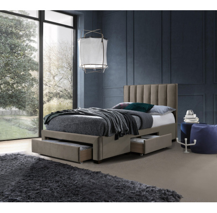 GRACE 120 postel se zásuvkami béžový samet (3p=1ks)