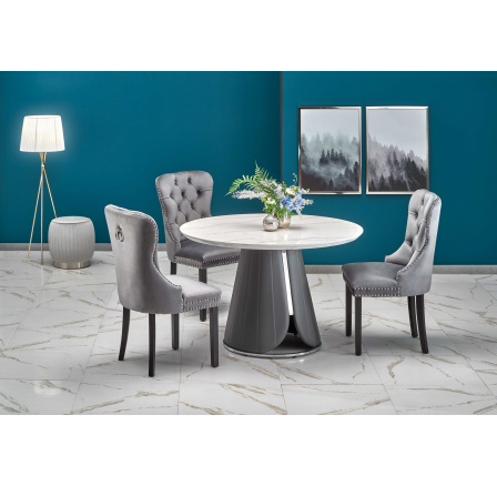 Jídelní stůl REMIGIO, bílý mramor