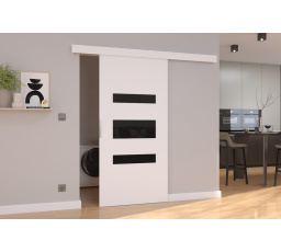 Posuvné dveře na stěnu DESIO 86 White+Black Lacobel
