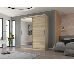 Posuvná skříň se zrcadlem ESTI 180 Sonoma+Sonoma