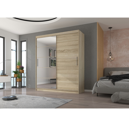 Posuvná skříň se zrcadlem ESTI 180 Sonoma+Sonoma