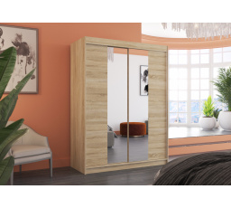 Posuvná skříň se zrcadlem FEVER 150 Sonoma+Sonoma