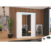 Posuvná skříň se zrcadlem a LED osvětlením INESS 150 Bílá+Bílá