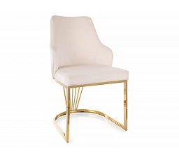 Jídelní židle ALURE VELVET, Světle Béžový Bluvel 22/Zlatá