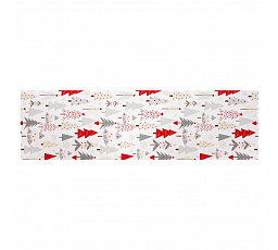 Běhoun - barevné vánoční stromky, 100% polyester, 40 x 150 cm