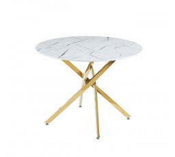 Stůl bílý mramor/zlatý 100x100 ST19-FX