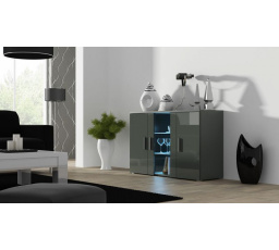 Komoda SOHO S-7, Šedá/Šedý lesk