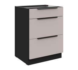 Dolní skřínka ARONA - 60 D 3S BB, Černá mat/Kašmír
