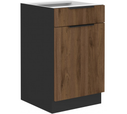 Dolní skřínka MONZA - 50 D 1F 1S BB, Černá mat/Ořech