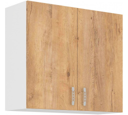 Horní skřínka SARA - 80 G-72 2F, Bílá / Dub Lefkas