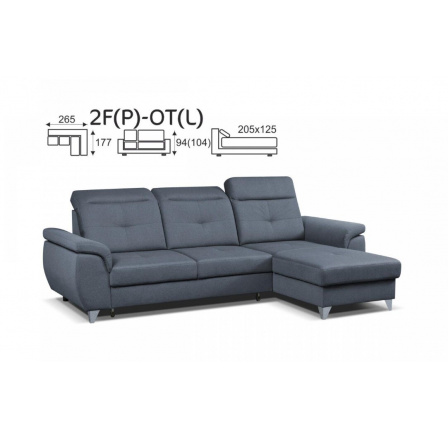 Rohová sedací souprava LIMONE 2F+OT , Element Salvador Whisper