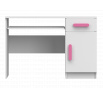 Psací stůl SMYK I - 08, Bílá Mat/Růžová