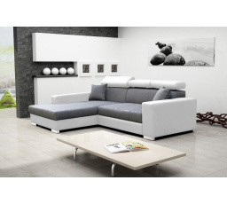 Rohová sedací souprava Mexicana Lux L šedá/EKO bílá