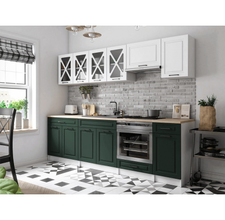 Kuchyňská linka Gréta 260/260 bílá/tm.zelená MAT Kuchyňská linka Gréta 260/260 bílá/tm.zelená MAT
