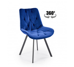 Jídelní otočná židle K519, Modrá/Černá