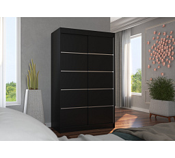 Šatní skříň s posuvnými dveřmi BENISSO 120 Černá+Černá