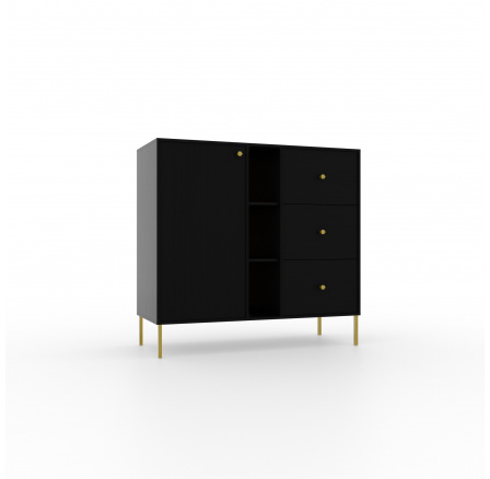 Komoda 1D 3S 3P Tili Černá+Černá