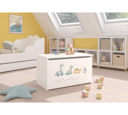 Truhla na hračky DARIA White+Dinosaurs