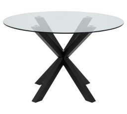 Stůl Heaven 119 cm kulatý černý/ transparentní