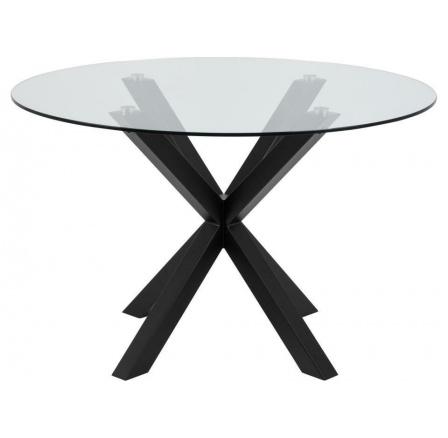 Stůl Heaven 119 cm kulatý černý/ transparentní