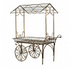 Kočár kovový - dekorační, barva měděná