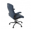 Kancelářské křeslo, houpací mechanismus, modrá ekokůže, KA-Y344 BLUE