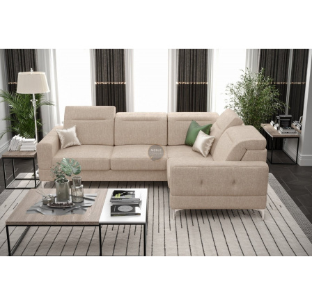 Rohová sedací souprava MALIBU 250X180 cm - pravá, béžová