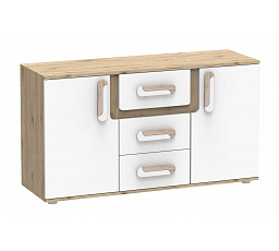 Komoda APETITO 07, Dub/Bílá