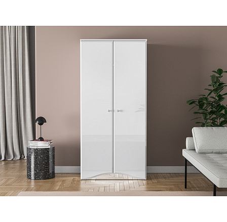 Skříň GLAMOUR 08, bílá / bílý lesk
