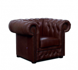 Křeslo Chesterfield Lord 1 kůže hnědá