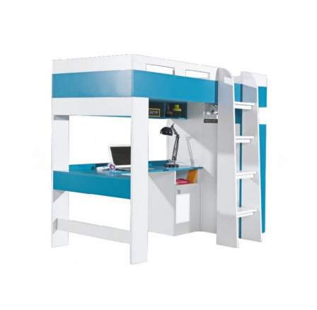 Postel MOBI MO20, Bílý Lux / Tyrkysový