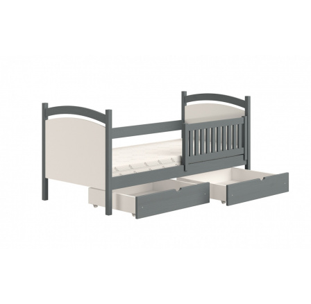 Postel dětská s tabulí na malování Amely - Barva grafit, rozměr 80x180