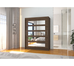 Posuvná skříň se zrcadlem MURANI 150 Choco+Choco