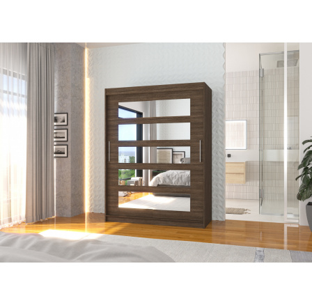 Posuvná skříň se zrcadlem MURANI 150 Choco+Choco