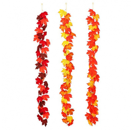 Javor - girlanda z umělého listí, mix 3 barev, cena za 1 ks